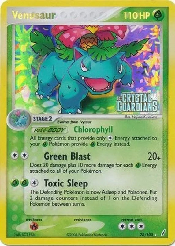 Venusaur (028/100) (Prerelease) [EX: Crystal Guardians] | Pegasus Games WI