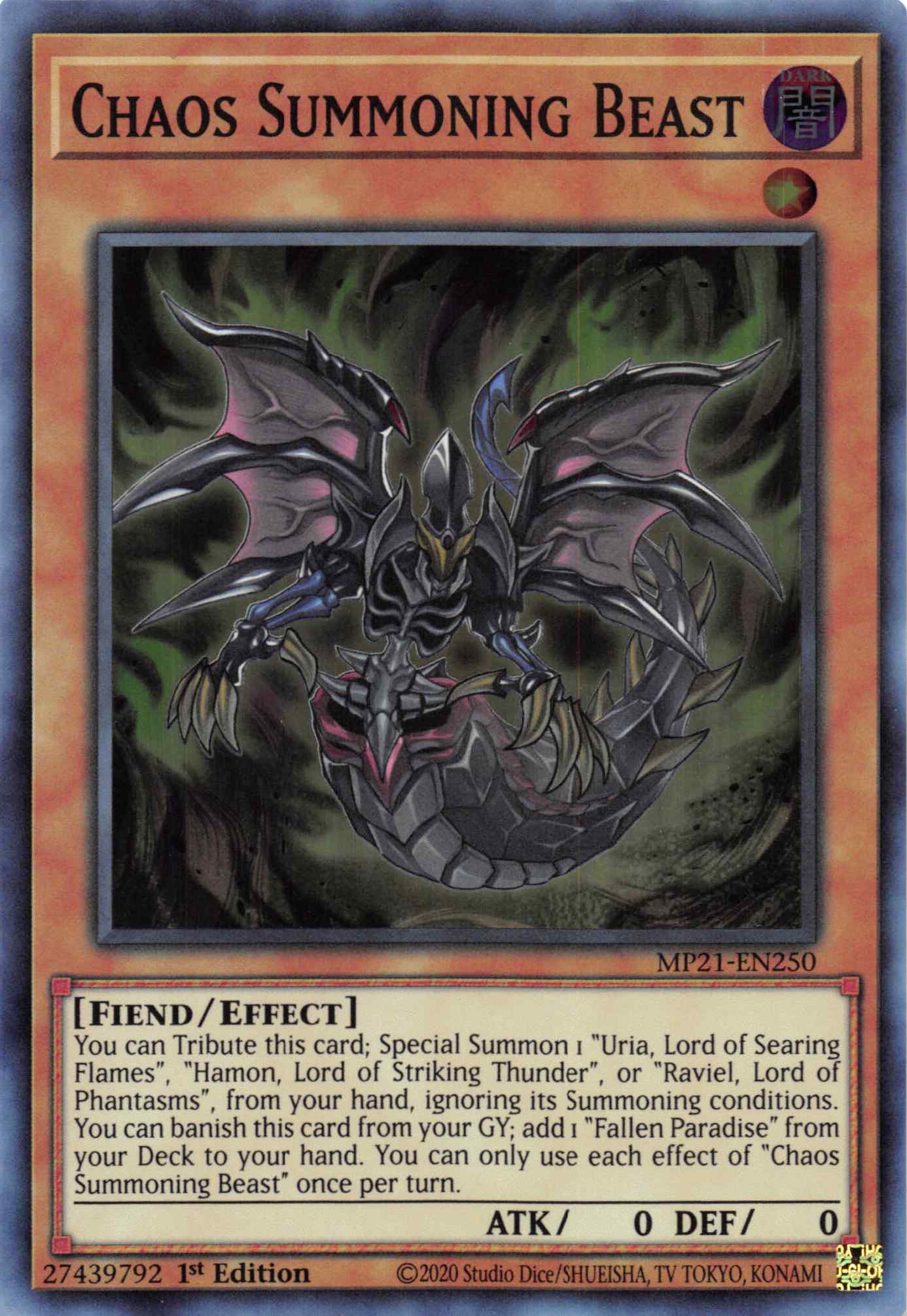Chaos Summoning Beast [MP21-EN250] Super Rare | Pegasus Games WI