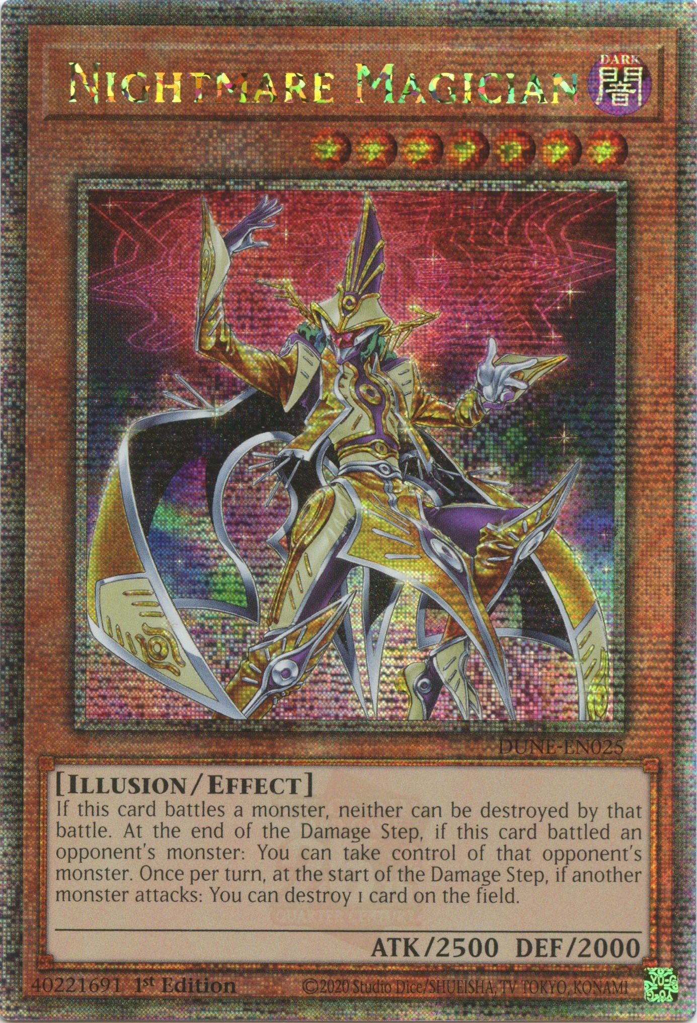 Nightmare Magician [DUNE-EN025] Quarter Century Secret Rare | Pegasus Games WI