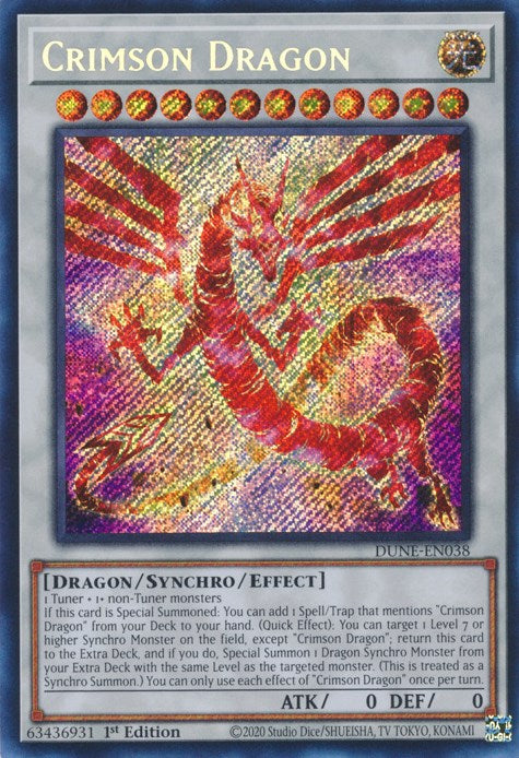 Crimson Dragon [DUNE-EN038] Secret Rare | Pegasus Games WI