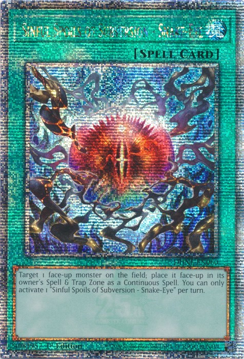 Sinful Spoils of Subversion - Snake-Eye [DUNE-EN060] Quarter Century Secret Rare | Pegasus Games WI
