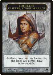 Emblem - Elspeth, Knight-Errant // Soldier Double-Sided Token [Modern Event Deck 2014 Tokens] | Pegasus Games WI