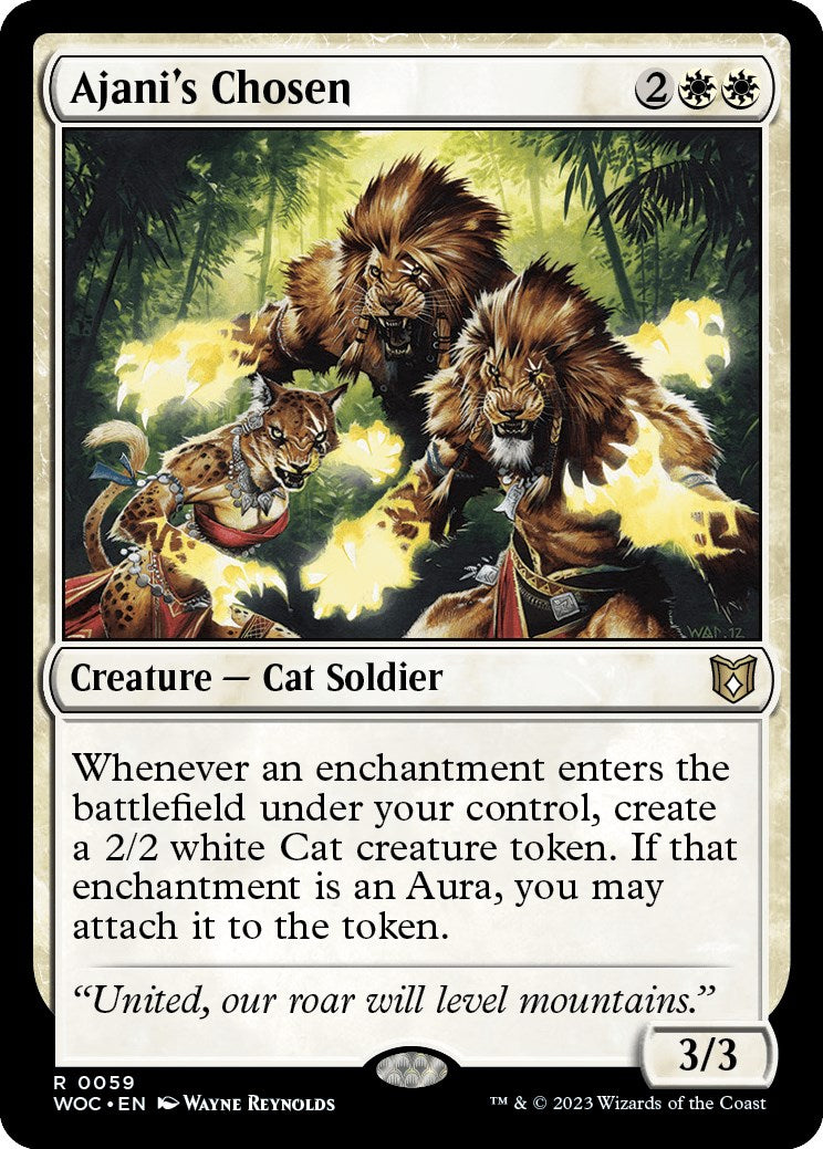 Ajani's Chosen [Wilds of Eldraine Commander] | Pegasus Games WI