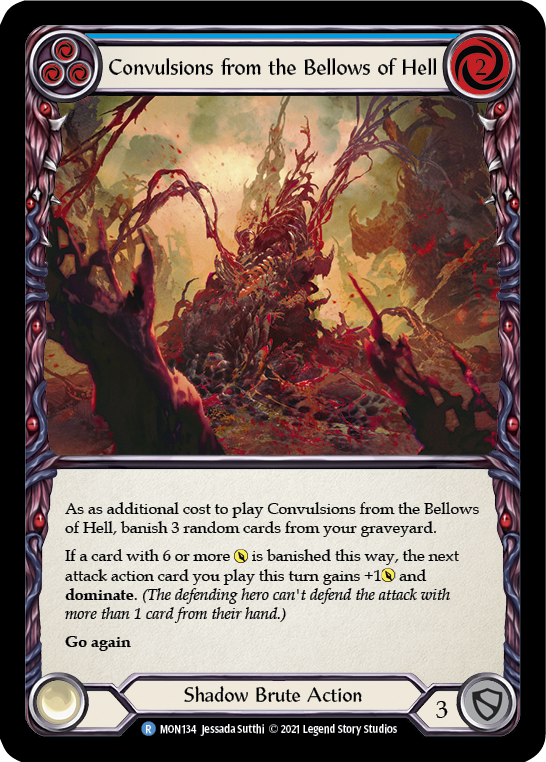Convulsions from the Bellows of Hell (Blue) (Rainbow Foil) [MON134-RF] 1st Edition Rainbow Foil | Pegasus Games WI