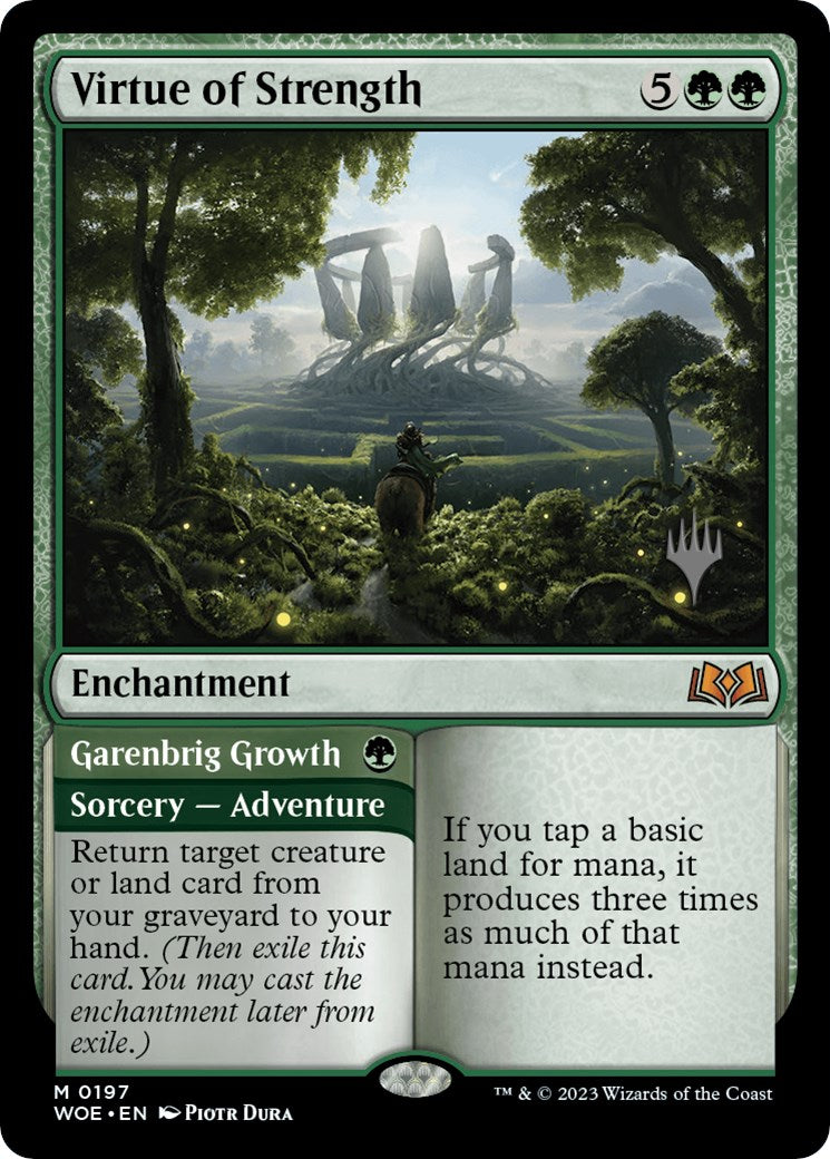 Virtue of Strength // Garenbrig Growth (Promo Pack) [Wilds of Eldraine Promos] | Pegasus Games WI