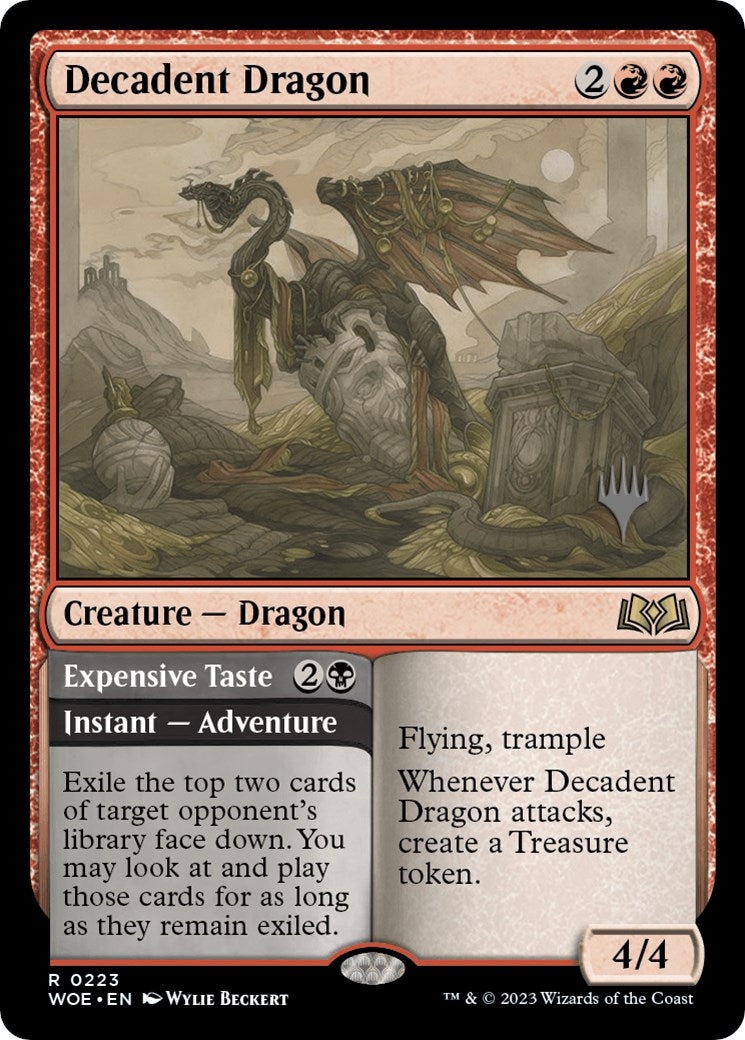 Decadent Dragon // Expensive Taste (Promo Pack) [Wilds of Eldraine Promos] | Pegasus Games WI