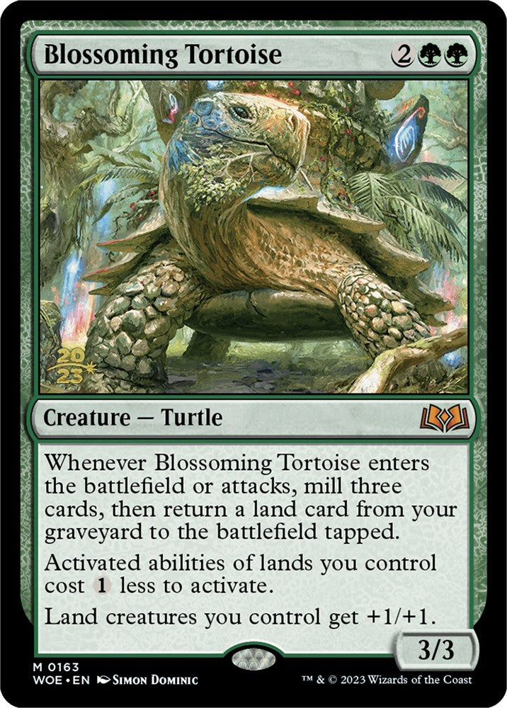 Blossoming Tortoise [Wilds of Eldraine Prerelease Promos] | Pegasus Games WI