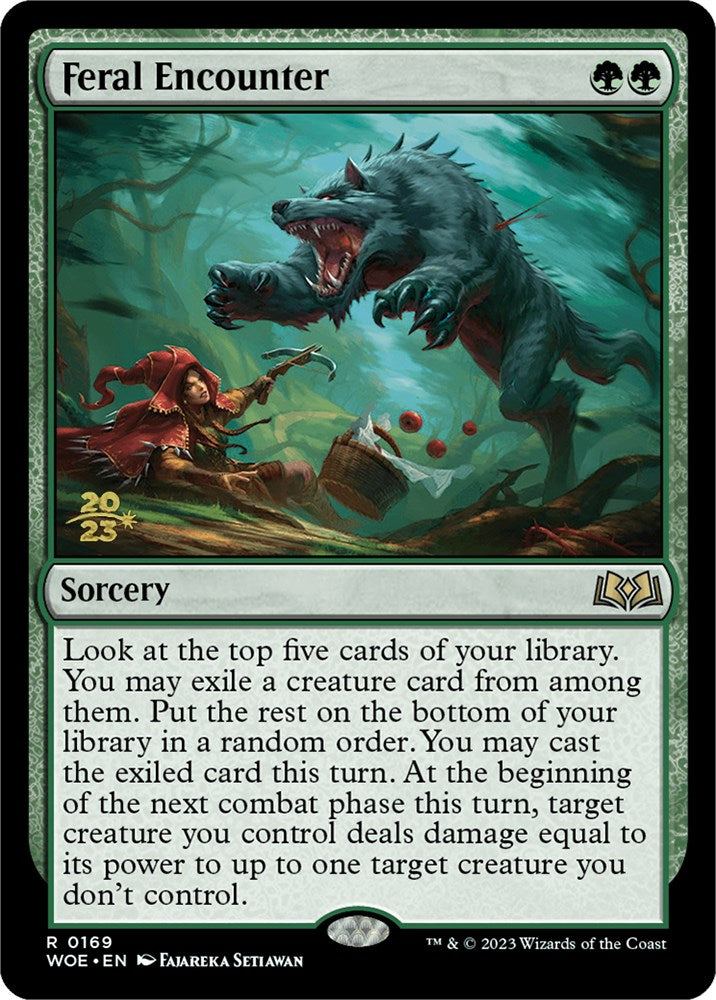 Feral Encounter [Wilds of Eldraine Prerelease Promos] | Pegasus Games WI