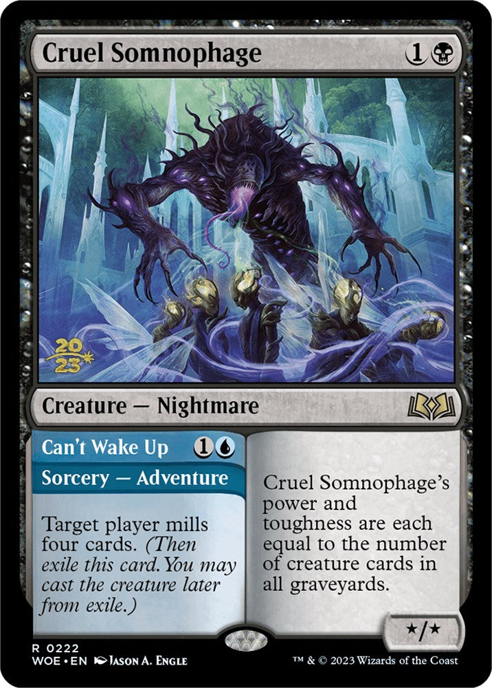 Cruel Somnophage // Can't Wake Up (Promo Pack) [Wilds of Eldraine Promos] | Pegasus Games WI
