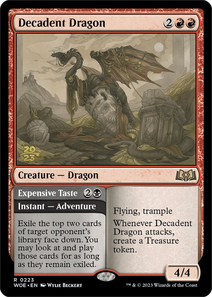 Decadent Dragon // Expensive Taste [Wilds of Eldraine Prerelease Promos] | Pegasus Games WI