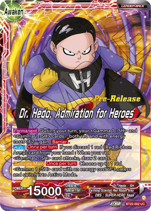 Dr. Hedo // Dr Hedo, Admiration for Heroes (BT22-002) [Critical Blow Prerelease Promos] | Pegasus Games WI