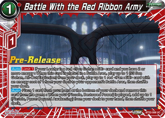 Battle With the Red Ribbon Army (BT22-006) [Critical Blow Prerelease Promos] | Pegasus Games WI