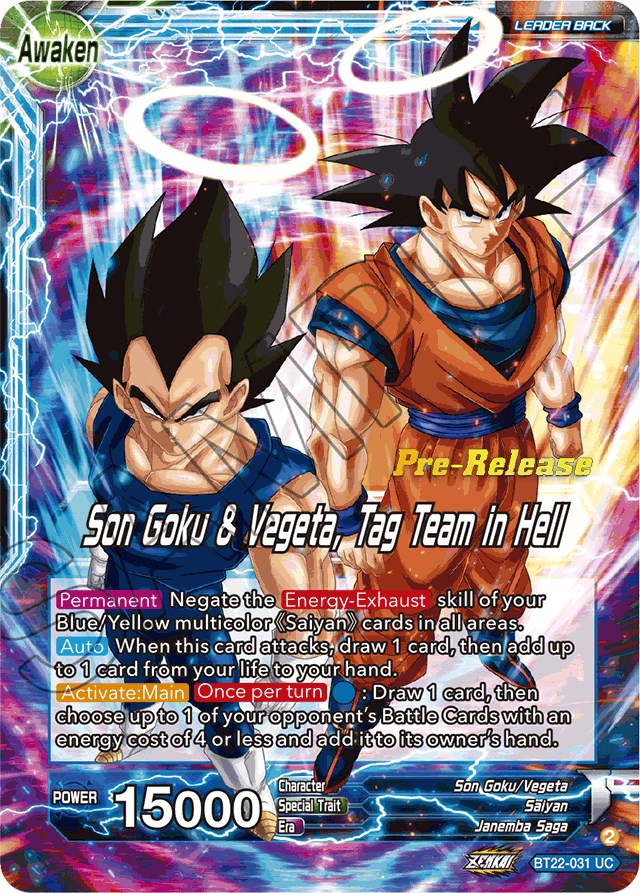 Son Goku // Son Goku & Vegeta, Tag Team in Hell (BT22-031) [Critical Blow Prerelease Promos] | Pegasus Games WI