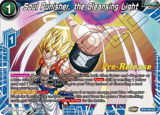 Soul Punisher, the Cleansing Light (BT22-035) [Critical Blow Prerelease Promos] | Pegasus Games WI