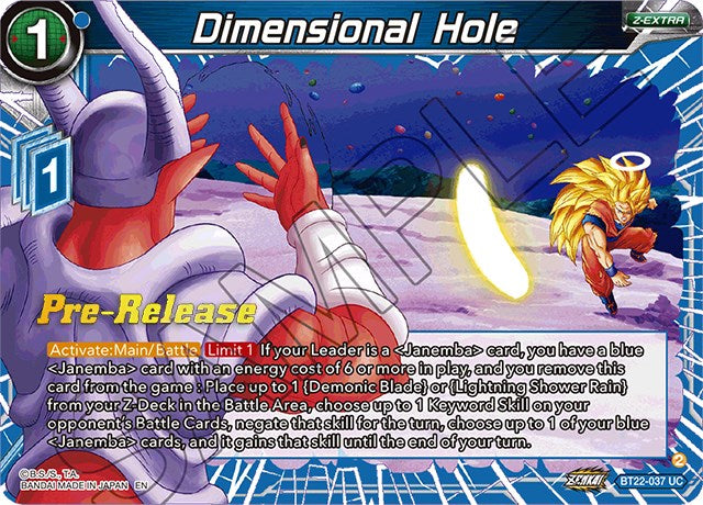 Dimensional Hole (BT22-037) [Critical Blow Prerelease Promos] | Pegasus Games WI