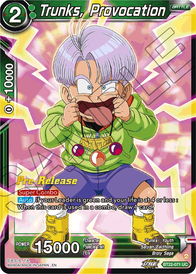 Trunks, Provocation (BT22-071) [Critical Blow Prerelease Promos] | Pegasus Games WI