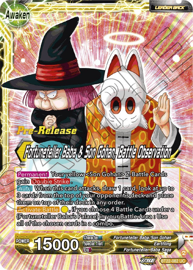 Fortuneteller Baba // Fortuneteller Baba & Son Gohan, Battle Observation (BT22-082) [Critical Blow Prerelease Promos] | Pegasus Games WI