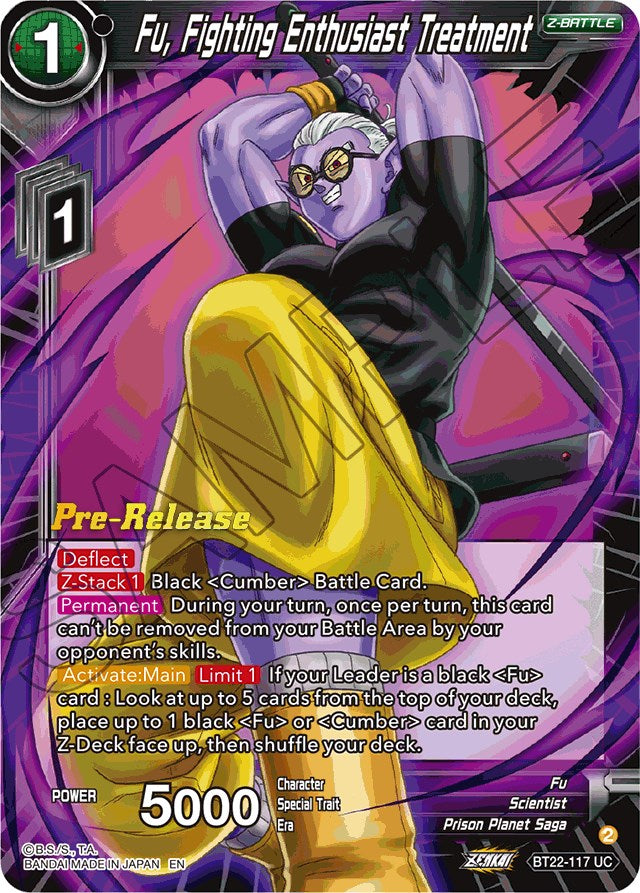 Fu, Fighting Enthusiast Treatment (BT22-117) [Critical Blow Prerelease Promos] | Pegasus Games WI