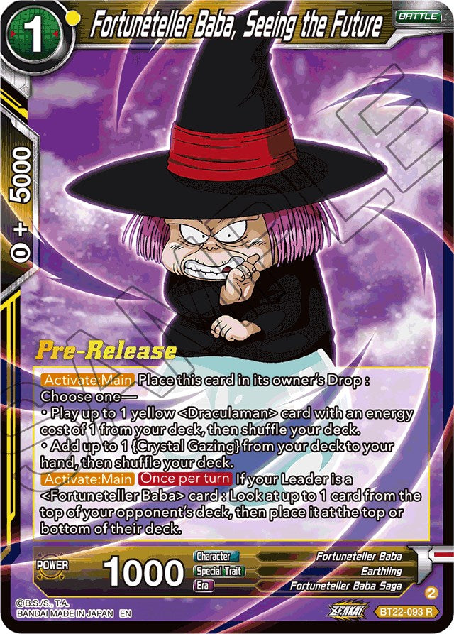 Fortuneteller Baba, Seeing the Future (BT22-093) [Critical Blow Prerelease Promos] | Pegasus Games WI