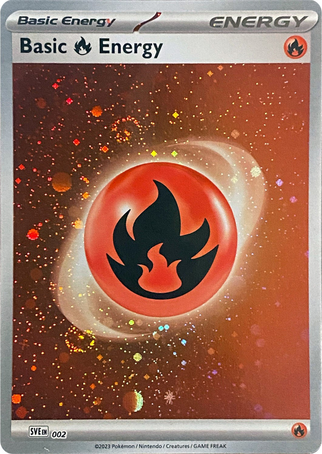 Basic Fire Energy (002) (Cosmos Holo) [Scarlet & Violet: Base Set] | Pegasus Games WI