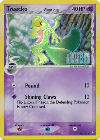 Treecko (68/100) (Delta Species) (Stamped) [EX: Crystal Guardians] | Pegasus Games WI