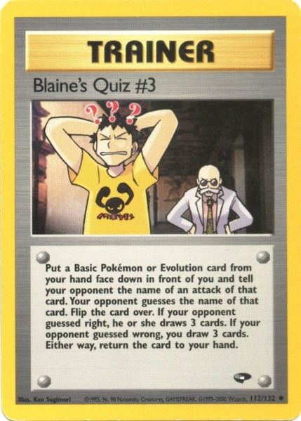 Blaine's Quiz #3 (112/132) [Gym Challenge Unlimited] | Pegasus Games WI
