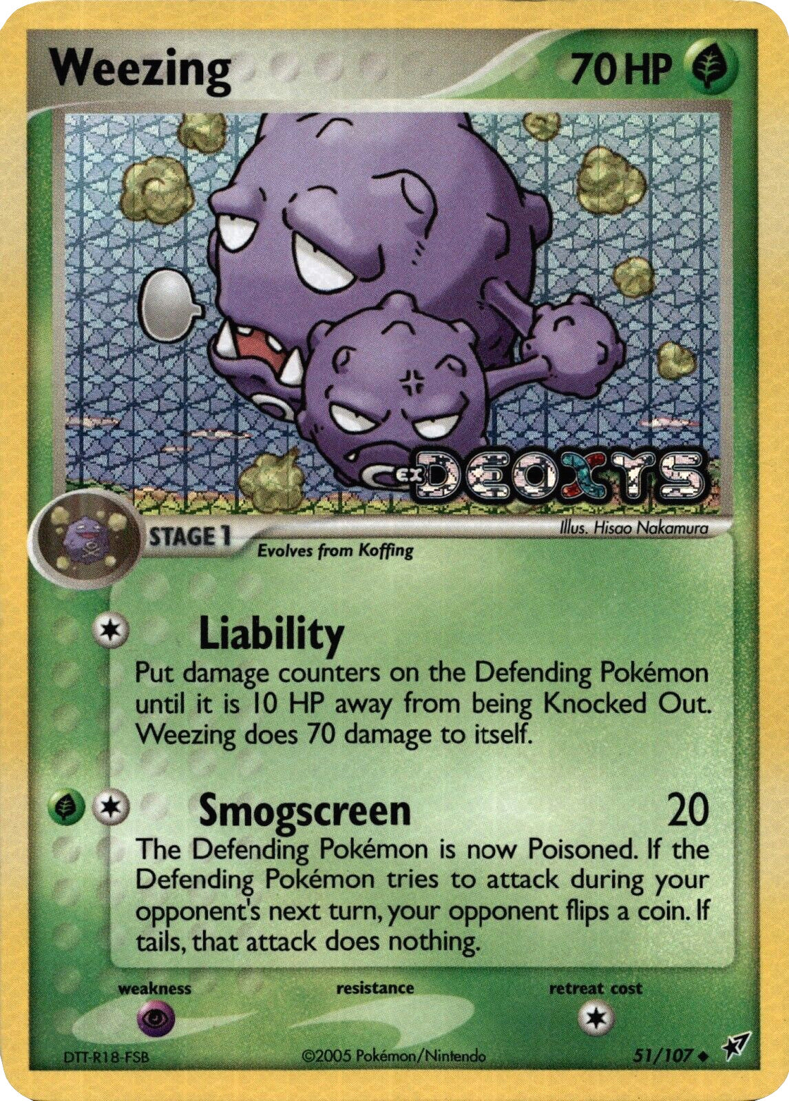 Weezing (51/107) (Stamped) [EX: Deoxys] | Pegasus Games WI