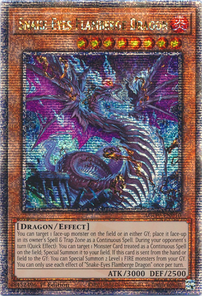 Snake-Eyes Flamberge Dragon (Quarter Century Secret Rare) [AGOV-EN010] Quarter Century Secret Rare | Pegasus Games WI