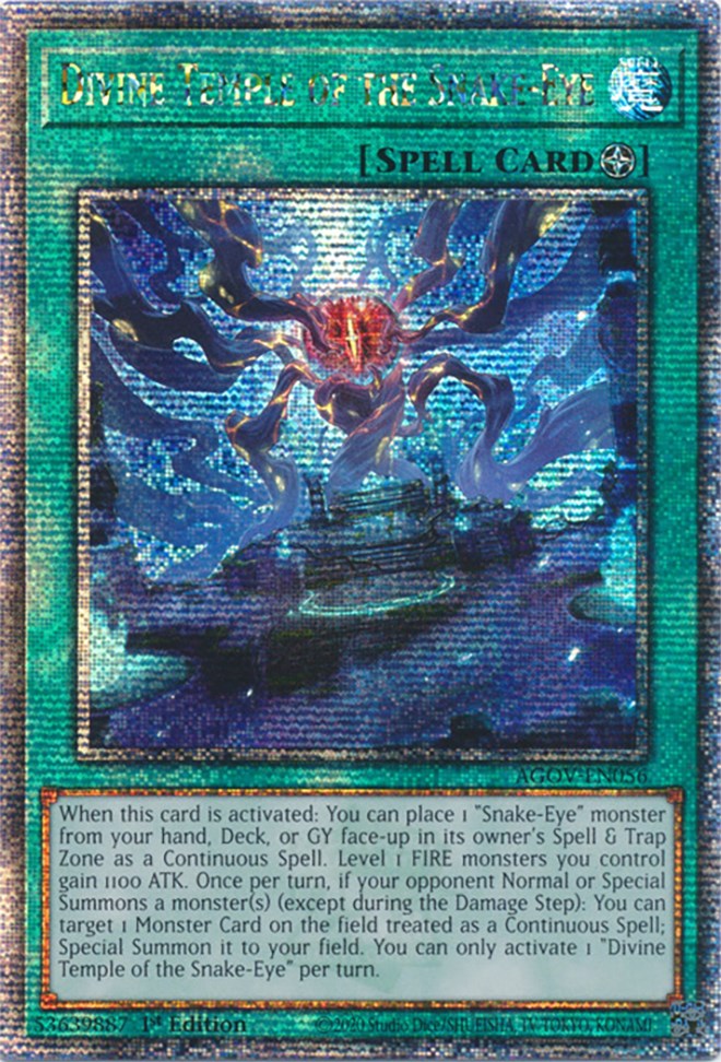 Divine Temple of the Snake-Eye (Quarter Century Secret Rare) [AGOV-EN056] Quarter Century Secret Rare | Pegasus Games WI