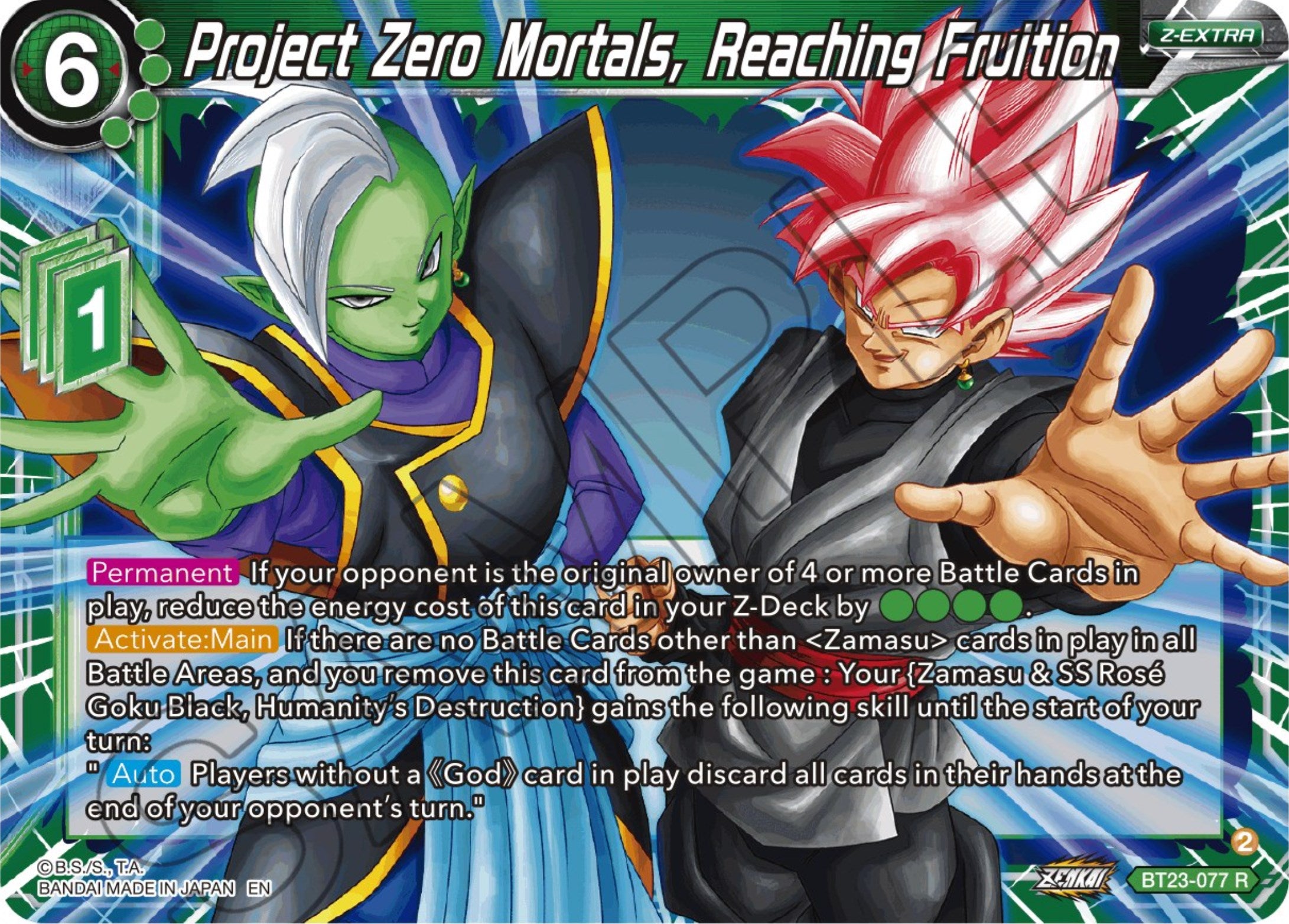 Project Zero Mortals, Reaching Fruition (BT23-077) [Perfect Combination] | Pegasus Games WI