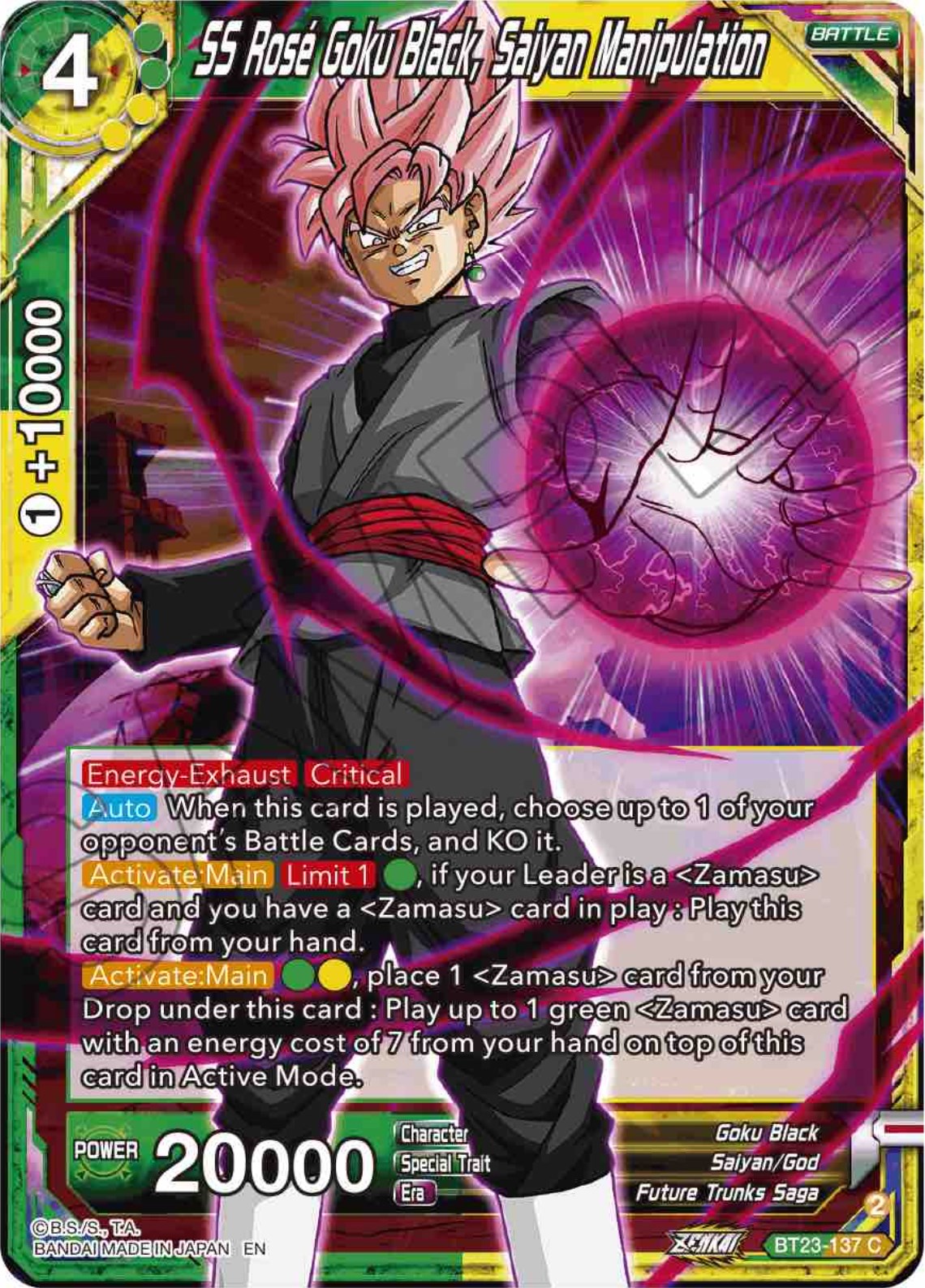 SS Rose Goku Black, Saiyan Manipulation (BT23-137) [Perfect Combination] | Pegasus Games WI
