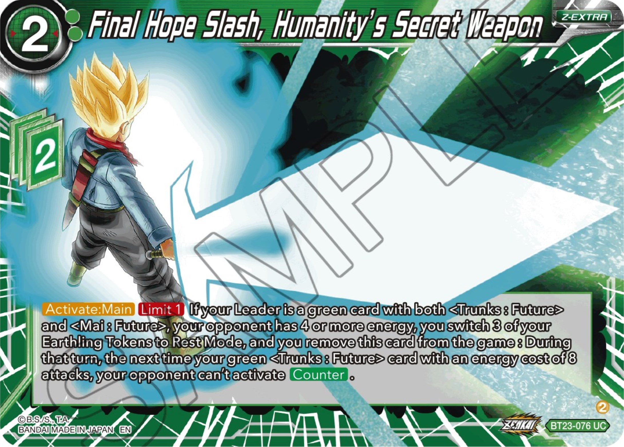 Final Hope Slash, Humanity's Secret Weapon (BT23-076) [Perfect Combination] | Pegasus Games WI