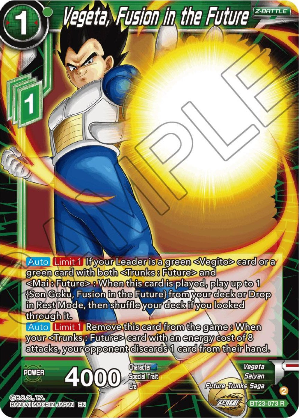 Vegeta, Fusion in the Future (BT23-073) [Perfect Combination] | Pegasus Games WI