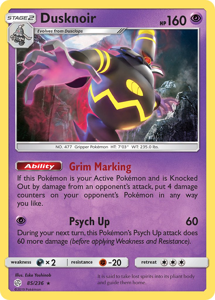 Dusknoir (85/236) (Prerelease Kit Exclusive) [Sun & Moon: Cosmic Eclipse] | Pegasus Games WI