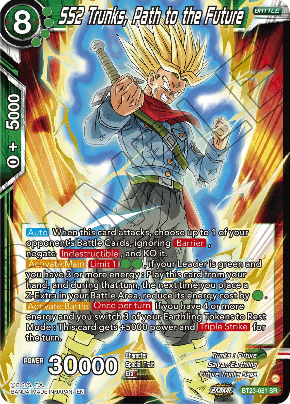 SS2 Trunks, Path to the Future (BT23-081) [Perfect Combination] | Pegasus Games WI