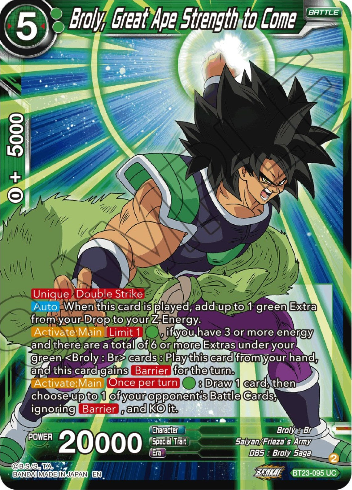 Broly, Great Ape Strength to Come (BT23-095) [Perfect Combination] | Pegasus Games WI