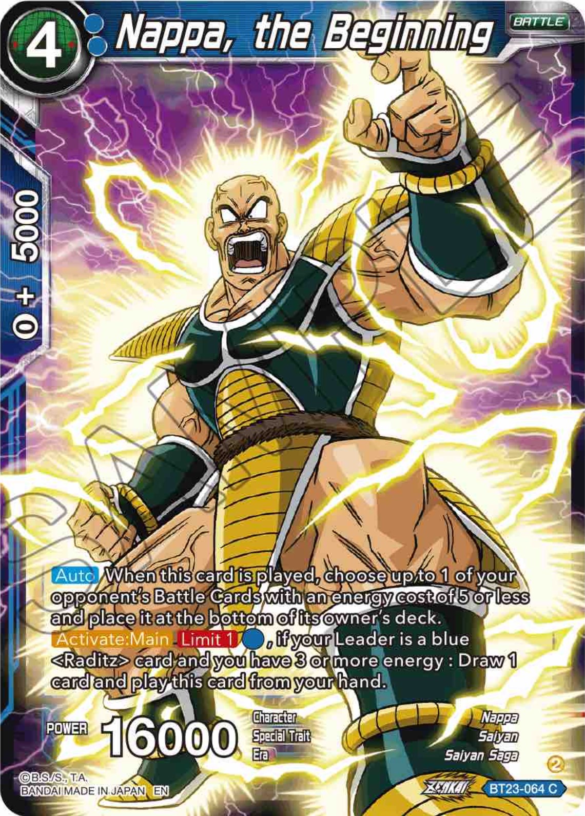 Nappa, the Beginning (BT23-064) [Perfect Combination] | Pegasus Games WI