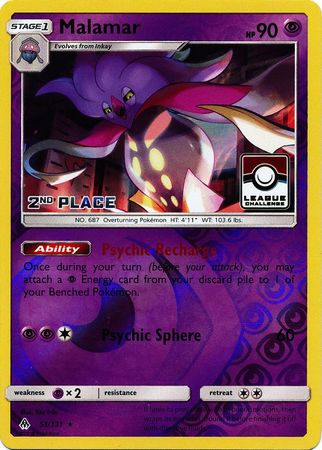 Malamar (51/131) (League Promo 2nd Place) [Sun & Moon: Forbidden Light] | Pegasus Games WI