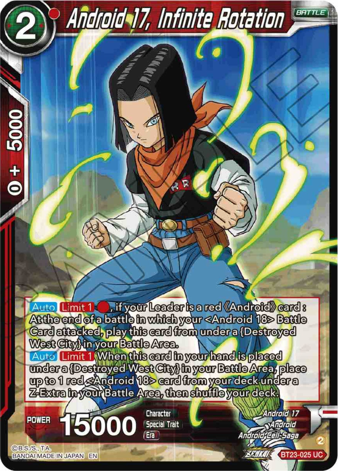 Android 17, Infinite Rotation (BT23-025) [Perfect Combination] | Pegasus Games WI