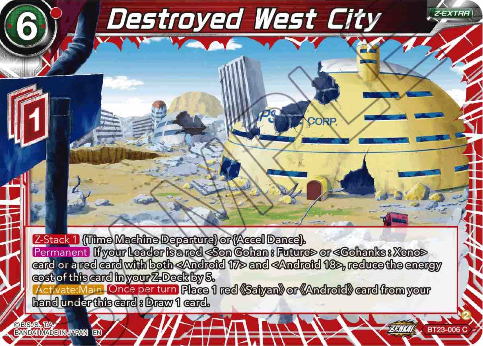 Destroyed West City (BT23-006) [Perfect Combination] | Pegasus Games WI