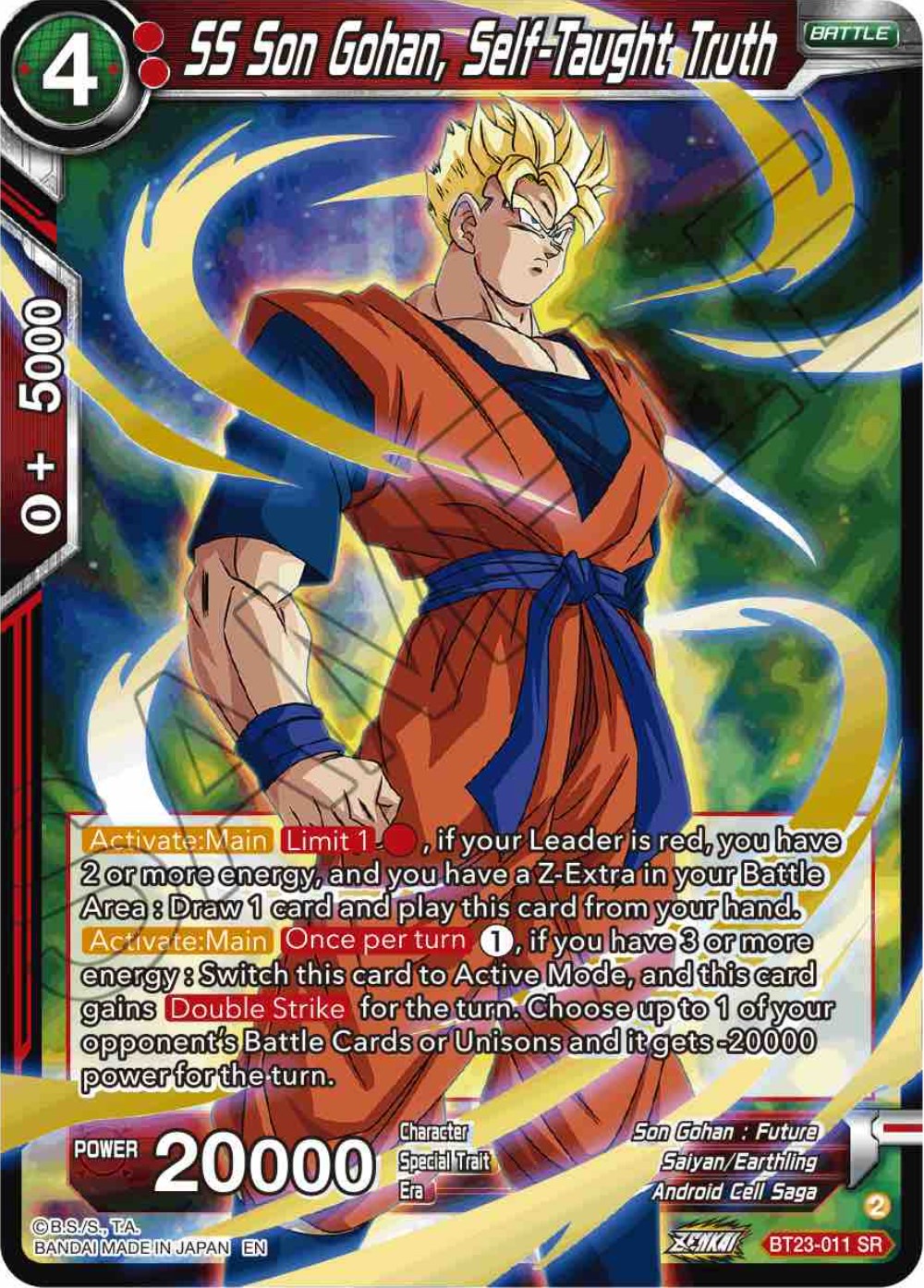 SS Son Gohan, Self-Taught Truth (BT23-011) [Perfect Combination] | Pegasus Games WI