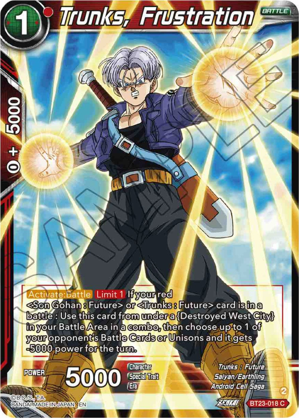 Trunks, Frustration (BT23-018) [Perfect Combination] | Pegasus Games WI