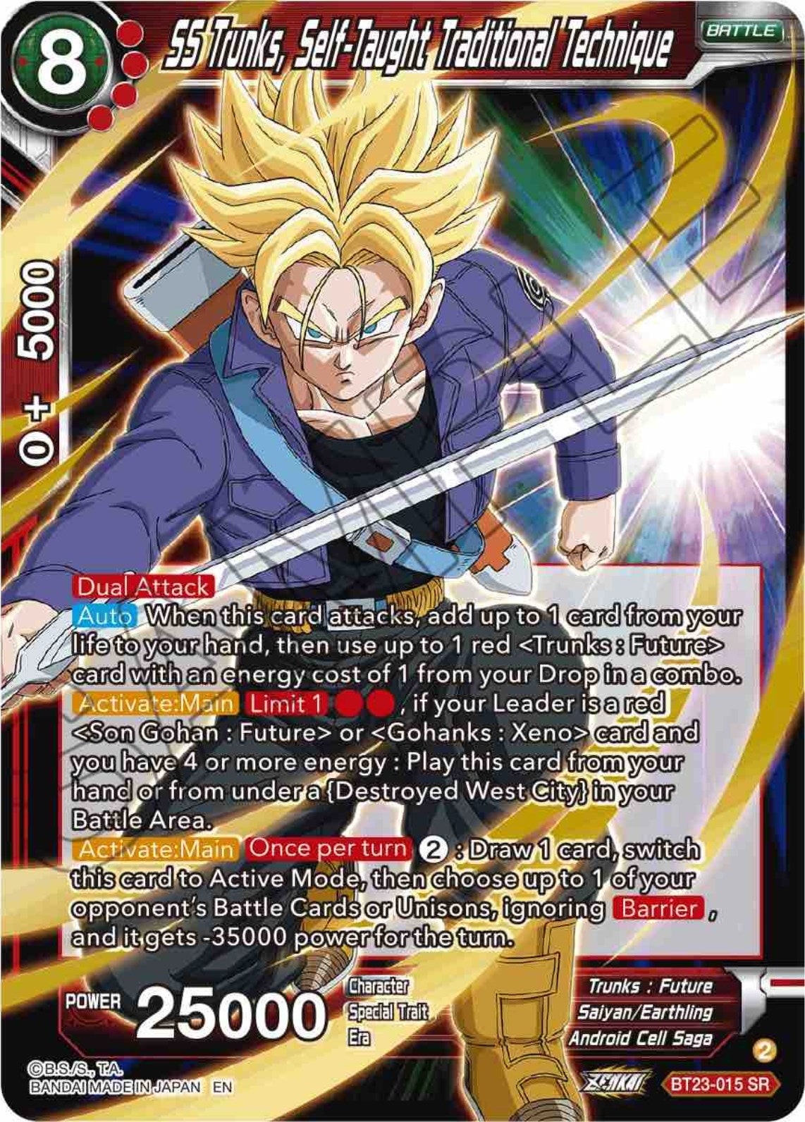 SS Trunks, Self-Taught Traditional Technique (BT23-015) [Perfect Combination] | Pegasus Games WI
