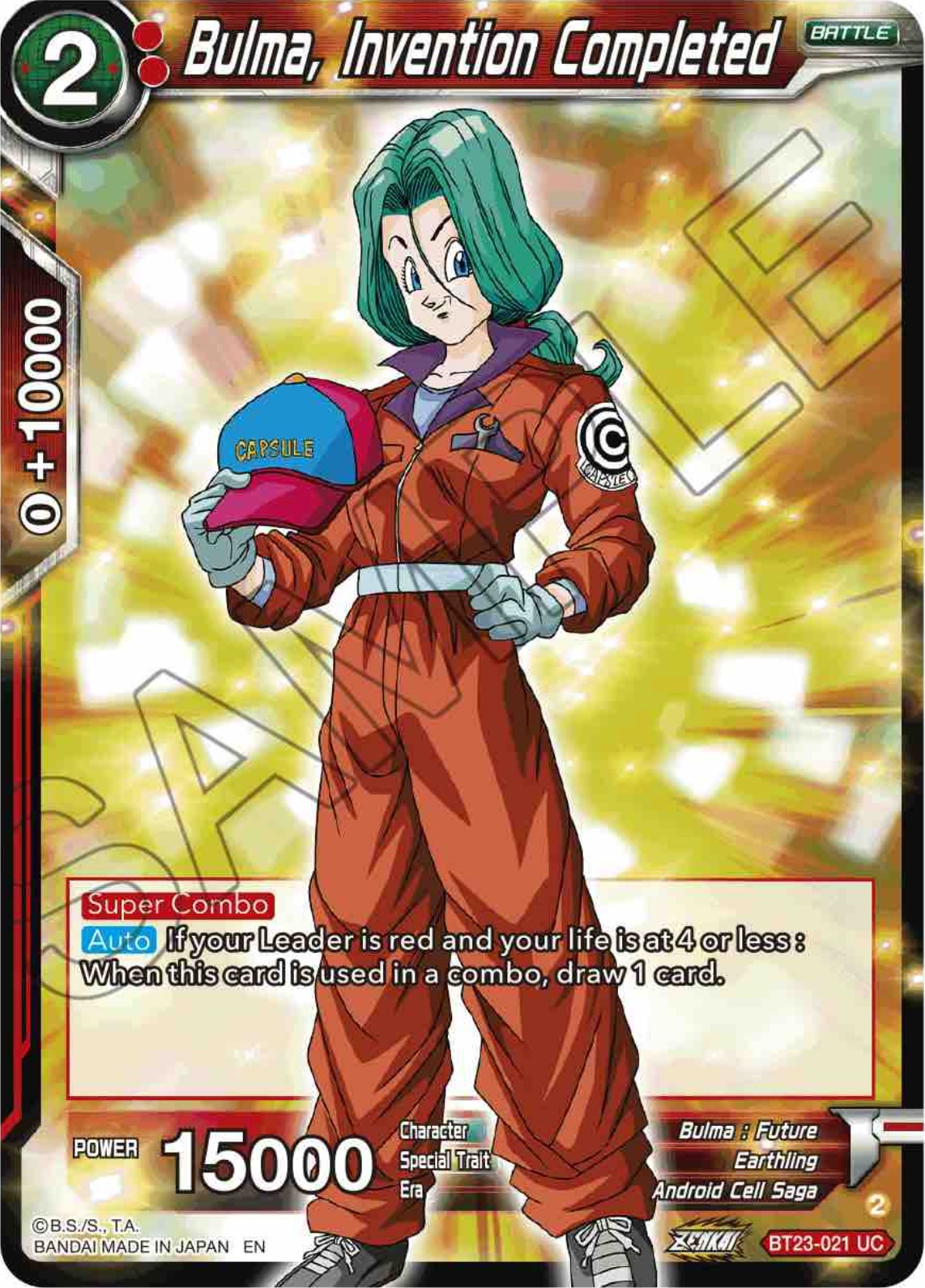 Bulma, Invention Completed (BT23-021) [Perfect Combination] | Pegasus Games WI