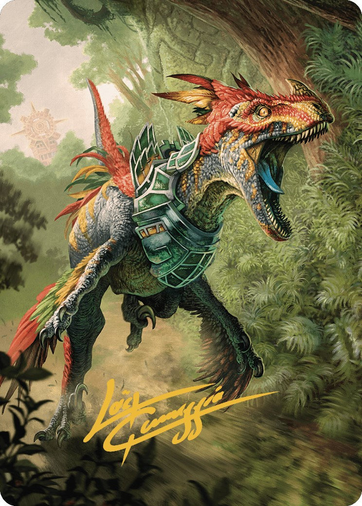 Dinosaur Token Art Card (Gold-Stamped Signature) [The Lost Caverns of Ixalan Art Series] | Pegasus Games WI