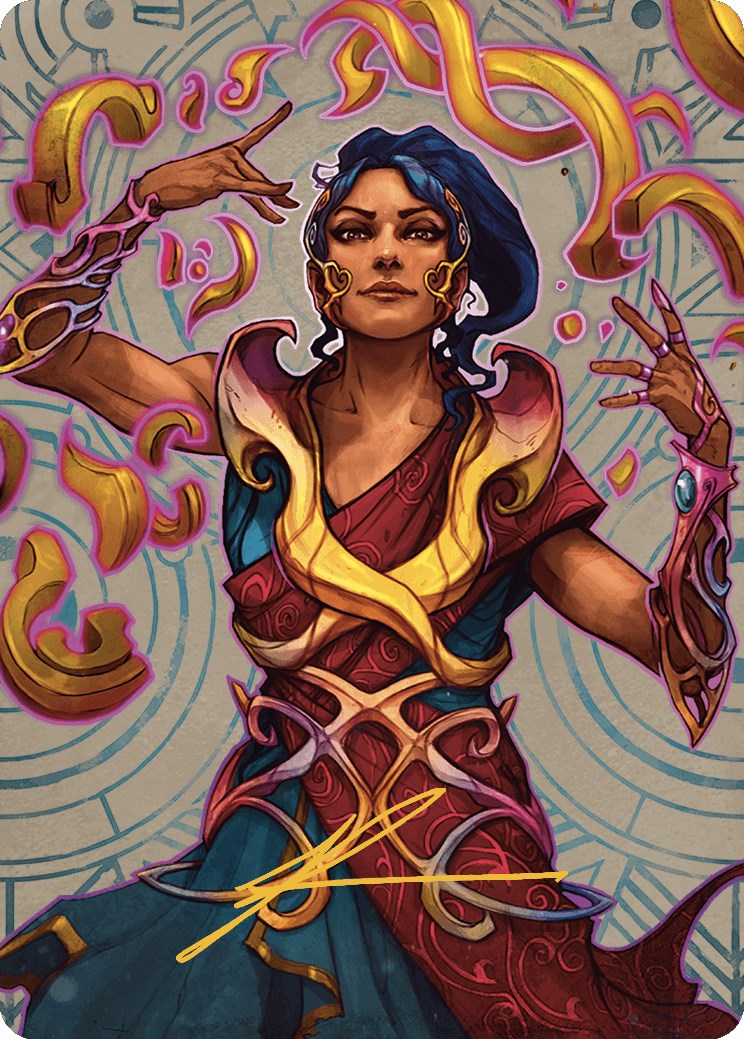 Saheeli, the Sun's Brilliance Art Card (Gold-Stamped Signature) [The Lost Caverns of Ixalan Art Series] | Pegasus Games WI