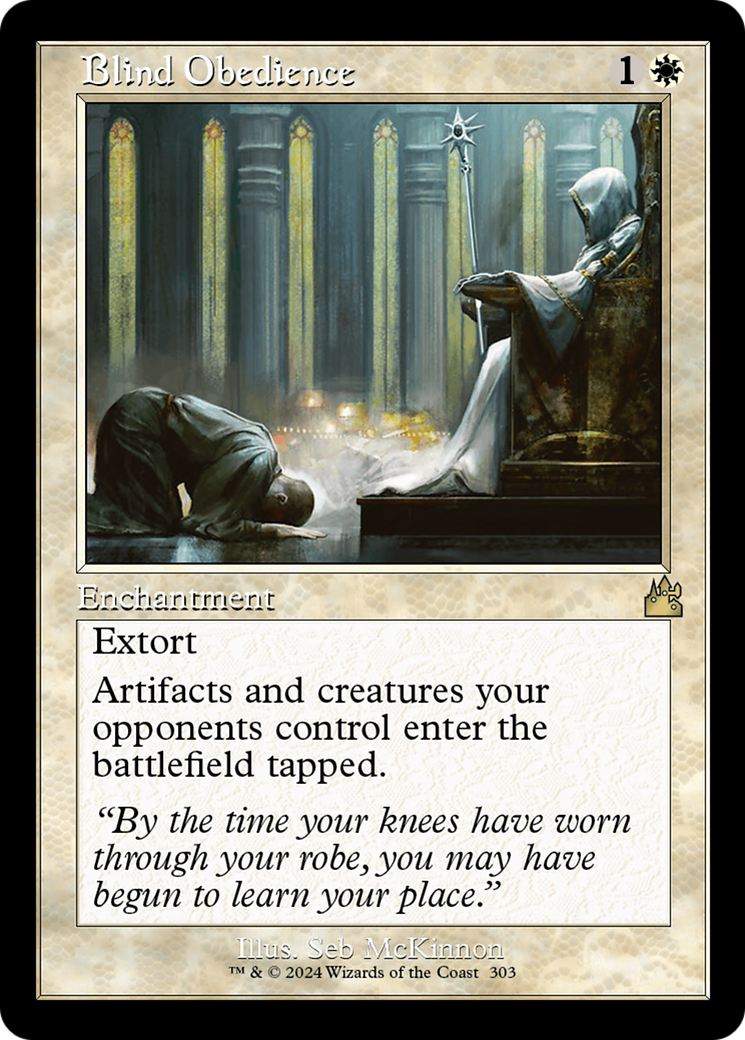 Blind Obedience (Retro Frame) [Ravnica Remastered] | Pegasus Games WI