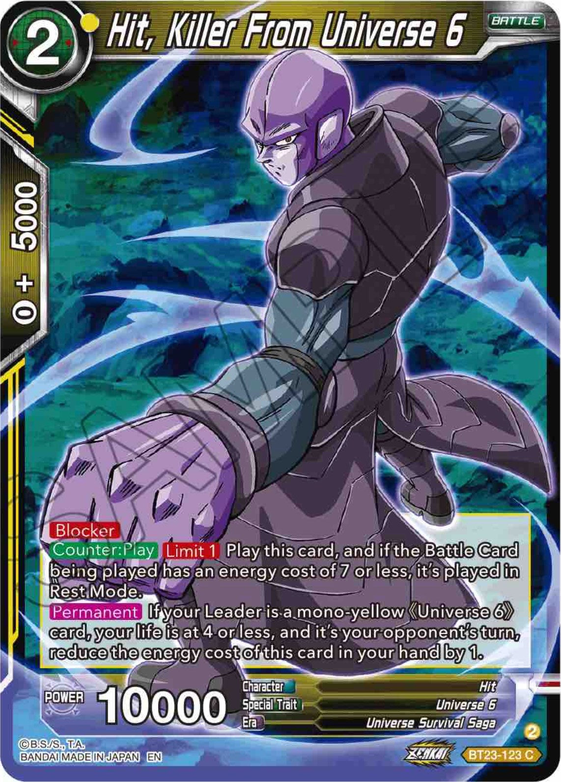 Hit, Killer From Universe 6 (BT23-123) [Perfect Combination] | Pegasus Games WI