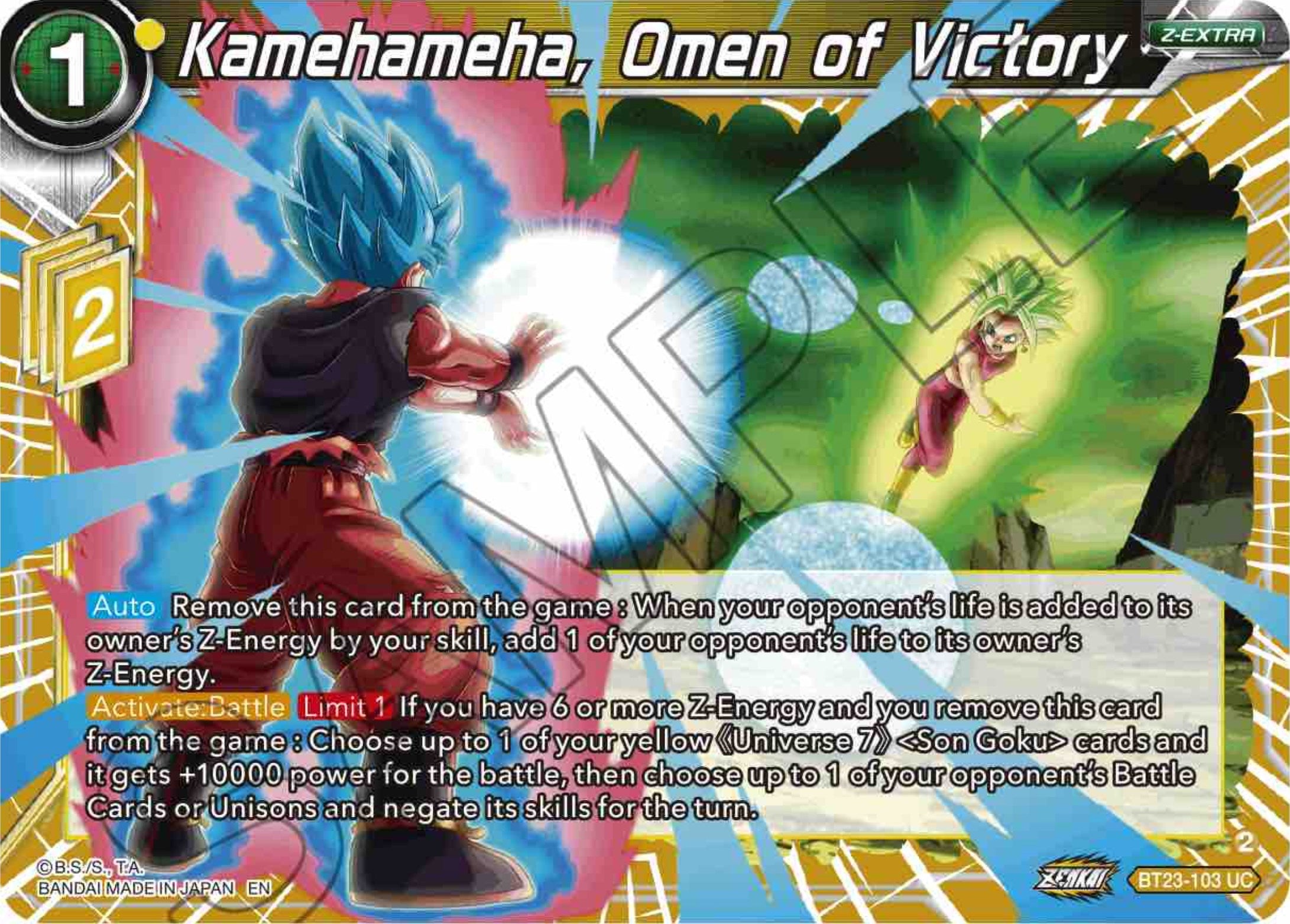 Kamehameha, Omen of Victory (BT23-103) [Perfect Combination] | Pegasus Games WI