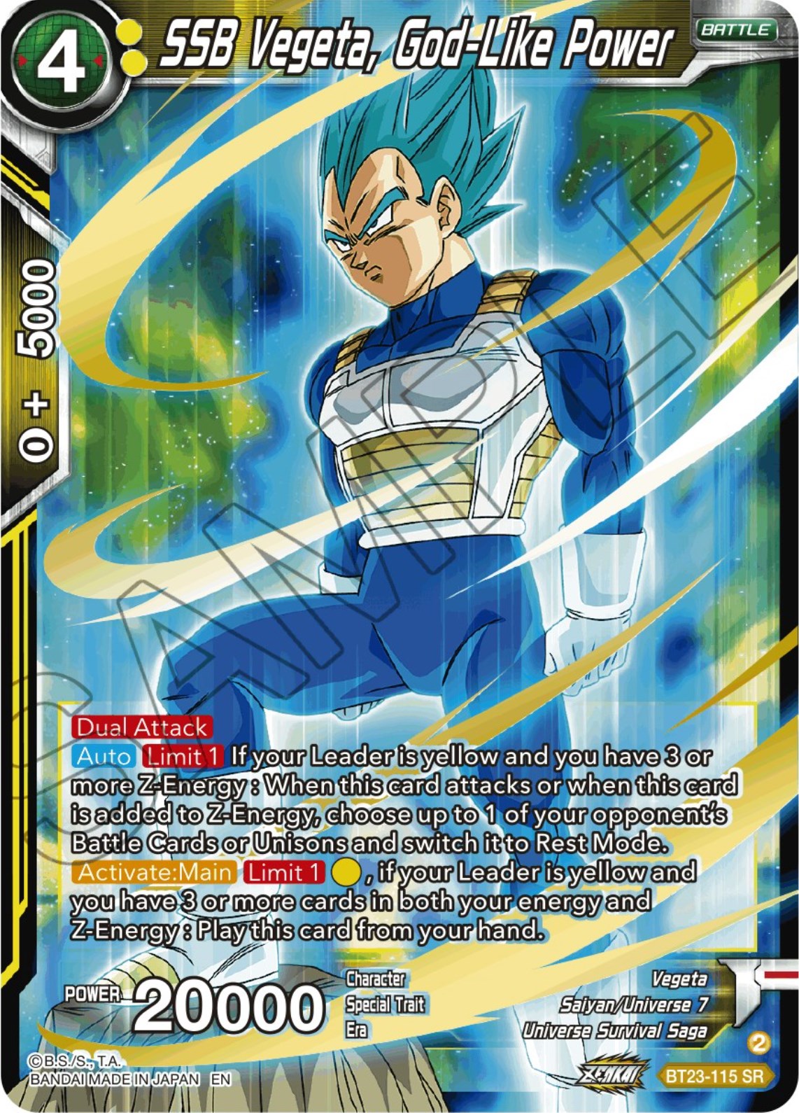 SSB Vegeta, God-Like Power (BT23-115) [Perfect Combination] | Pegasus Games WI